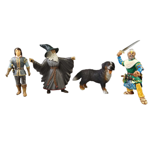 Schleich Bundle Ritter Merlin 70205 Prinz 70050 4 Teile Figuren & Hund