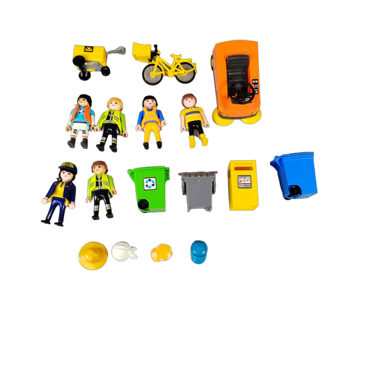 Playmobil Bundle City Life Kehrmaschine großes Set & Mülltonnen