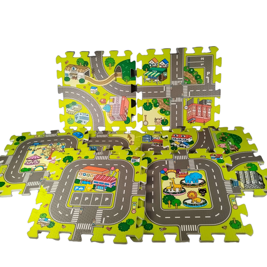 Puzzlematte Straße 9-teilig Schaumstoff Spielmatte