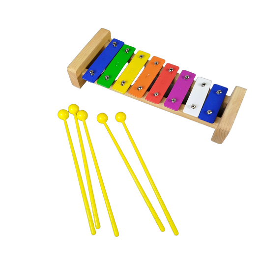Kinder Glockenspiel mit Holzrahmen & Metallplatten, Musikinstrument