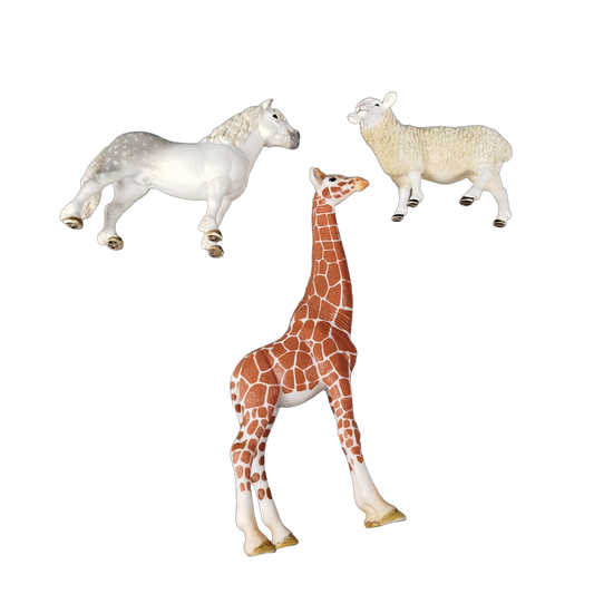 Schleich Tiere Bundle 3 Teile Giraffe Schaf Pferd Neuwertig