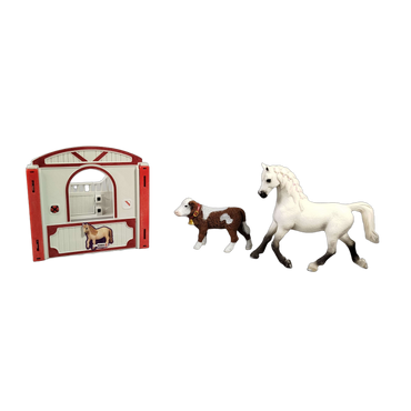 Schleich Tiere Bundle Bauernhof Pferdebox DUSTY 3 Teile Pferd & Kalb