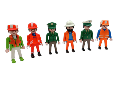 Playmobil Bundle Straßenbau & Polizei 6x Figuren, Absperrungen