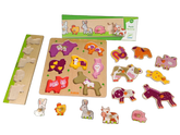 Djeco Bundle Tiere Set von 2 Steckpuzzle & Holzpuzzle