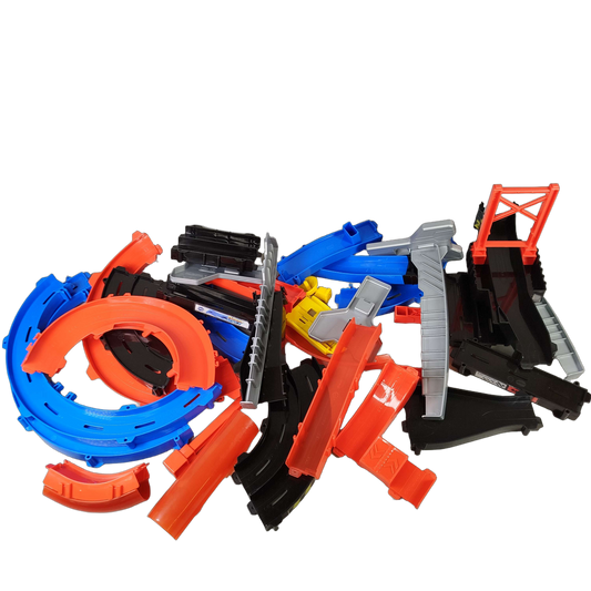 Hot Wheels Bundle Rennbahn großes Set Schienen, Kurven & Zubehör