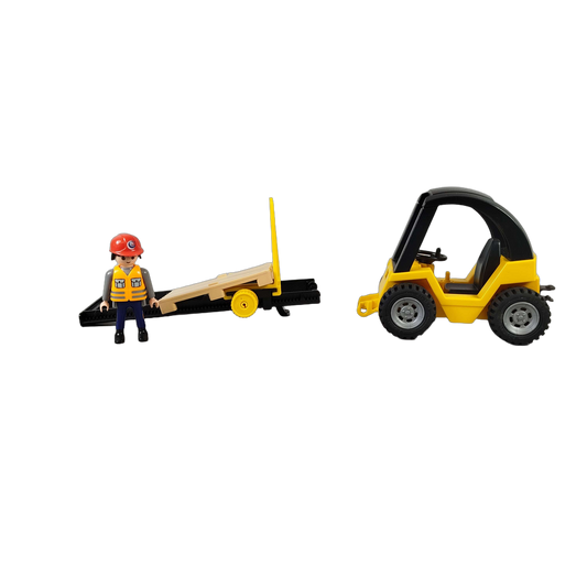 Playmobil Gabelstapler mit Fracht Fahrzeug
