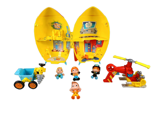 Bandai Bundle Rakete Set Figuren Bohrfahrzeug & Helikopter