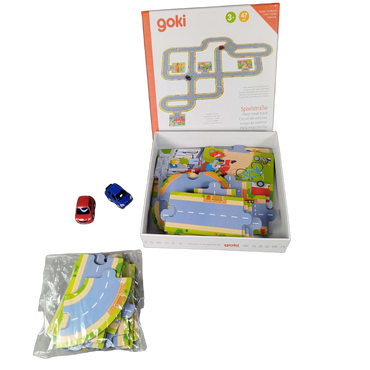 Goki Spielstraße 57422 Bodenpuzzle mit 2 Fahrzeugen