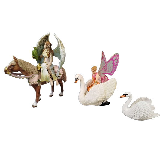 Schleich Bundle Fantasy 70416 70468 5 Teile Elfen mit Pferd & Schwan