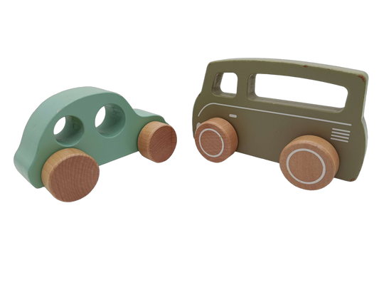 Bundle Holz 7127 Set von 2 Holz-Bus & Fahrzeug