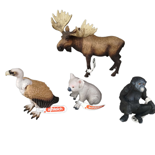 Schleich Tiere Bundle 8x Tierfiguren Elch Gorilla Koala