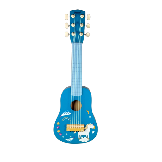 Dewel Einhorn Kindergitarre 6 Saiten blau