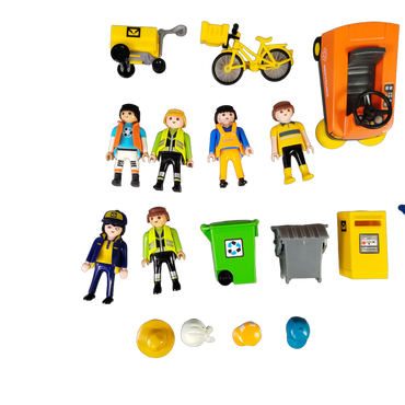 Playmobil Bundle City Life Kehrmaschine großes Set & Mülltonnen