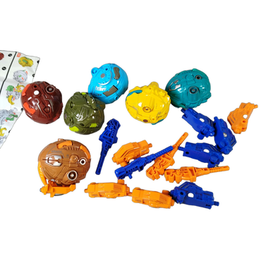 Bundle Konstruktionsspielzeug 6x Sphären & Zubehör in Blau & Orange
