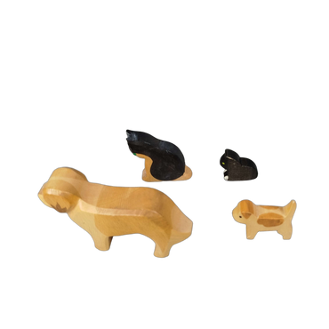 Ostheimer Bundle 4 Holzfiguren Hund & Katze