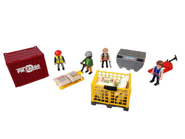 Playmobil Bundle Cargo-Team 5259 & 4474 Set von 2 Figuren & Container