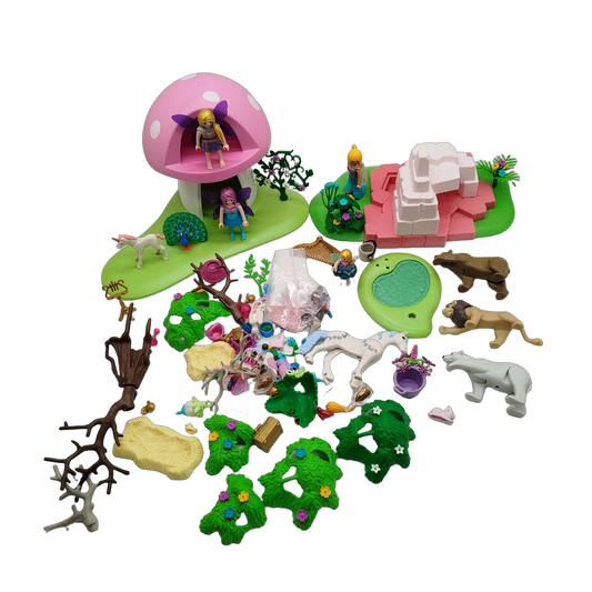 Playmobil Bundle Feen Pilzhaus Set Haus & Tiere