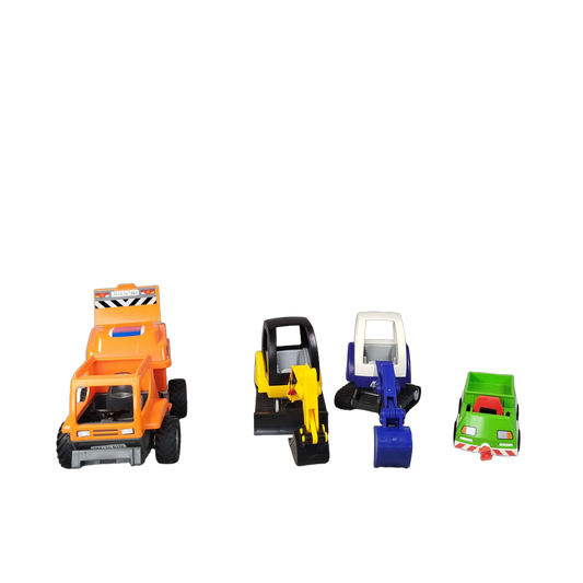 LENA Bundle Baustelle & THW Set von 4 Bagger Autos Neuwertig