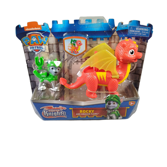 Spin Master Rescue Knights Rocky & Dragon Flame Actionfigur, neuwertig