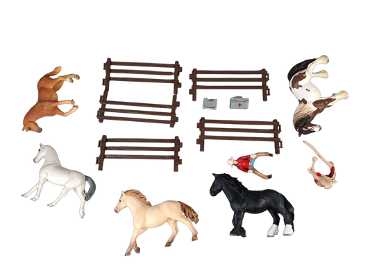 Schleich Tiere Bundle Cowboy Set Pferde, Zaun & Zubehör