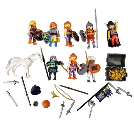 Playmobil Bundle Ritter & Wikinger Set von 9 Figuren & Pferd