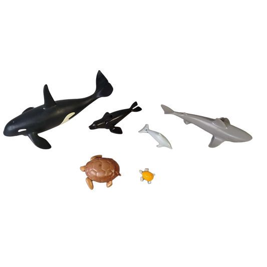 Playmobil Bundle Meerestiere Set von 6 Figuren Orca Hai Delfin Robbe