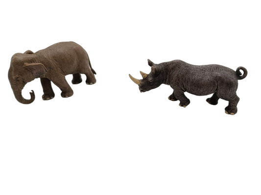 Schleich Tiere Bundle Nashorn & Elefant 2 Teile Tierfiguren