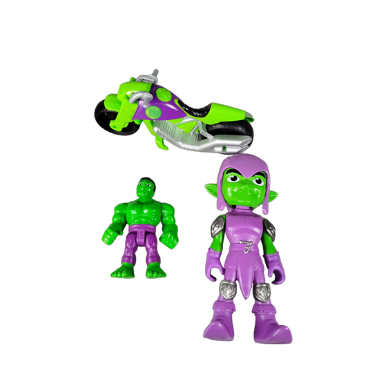Hasbro Bundle Hulk & Green Goblin 3er Figuren & Motorrad
