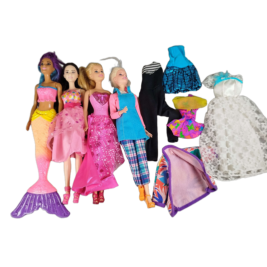 Mattel Bundle Barbie 4x Puppen & Zubehör