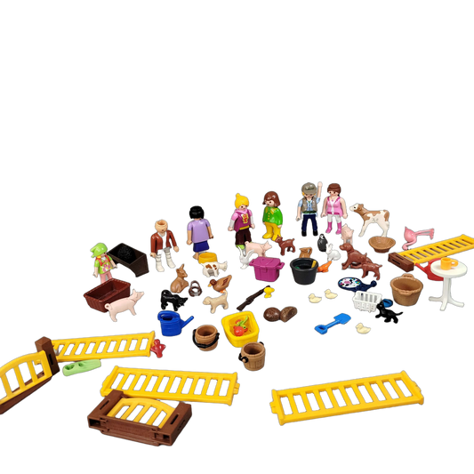 Playmobil Bundle Bauernhof Set von 7 Figuren & Tiere
