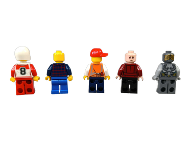 LEGO Bundle Rennfahrer & Bauarbeiter Set von 5 Minifiguren