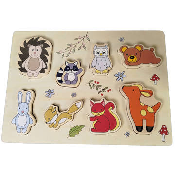 Bundle Holz Motorik Set Steckpuzzle, Formenwürfel & Nachziehtier