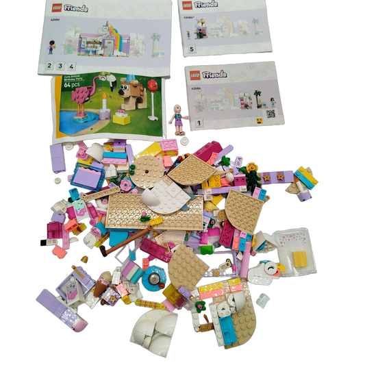LEGO Bundle Friends 41684 Cute Animal Party Set Teile & Anleitung