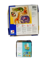 Selecta Spiel Bundle Zoo 2051 Set von 3 Holzpuzzle & Bilderwürfel