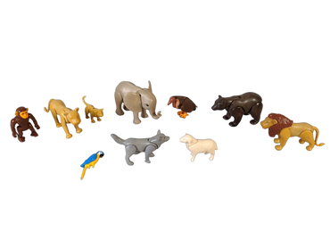 Playmobil Bundle Tiere Set von 9 Tierfiguren Elefant Löwe Affe