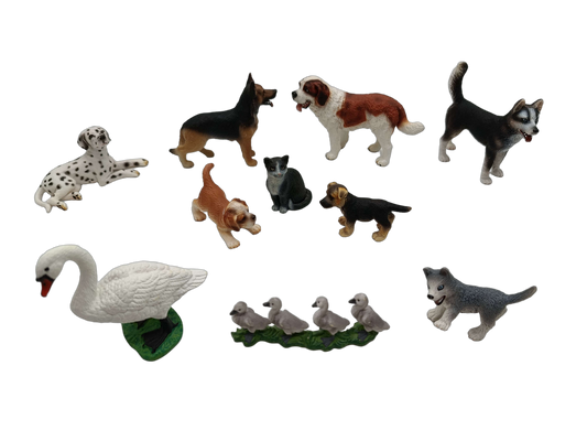 Schleich Tiere Bundle 13 Teile Tierfiguren Hunde Katze Schwan