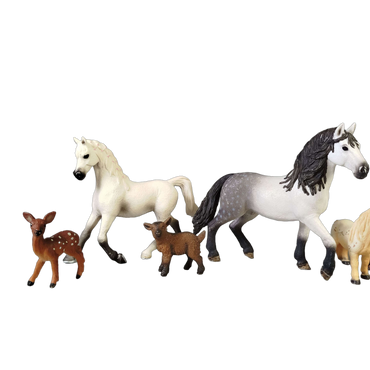 Schleich Tiere Bundle 4 Teile Tierfiguren: Pferd, Rehkitz, Lamm