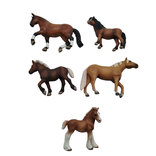 Schleich Tiere Bundle Pferde 5 Teile Tierfiguren Black Mane & Fohlen