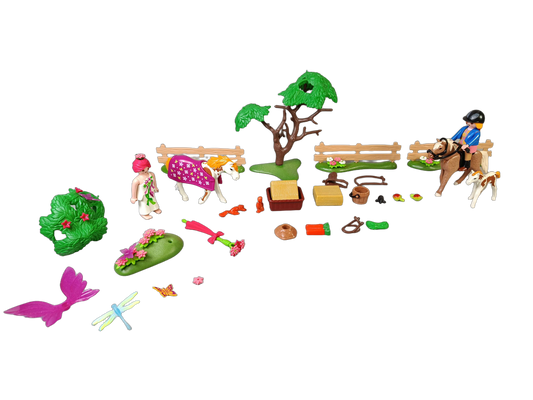 Playmobil Bundle 5227 5279 Set von 2 Figuren & Pferde, ab 3 Jahre