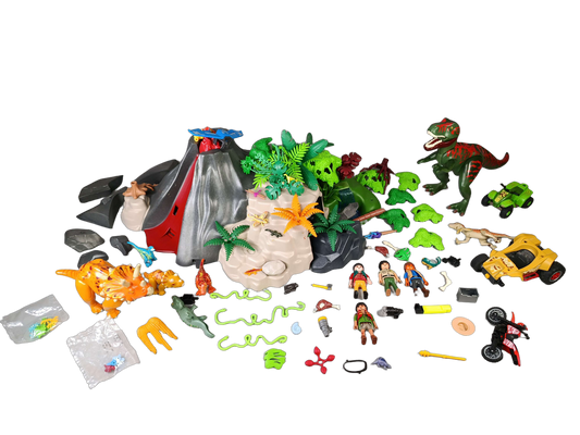 Playmobil Dinos 5230 T-Rex & Saichania Vulkan Spielset mit Zubehör