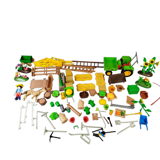 Playmobil Bundle Bauernhof Set Traktor mit Anhänger, Tiere & Figur