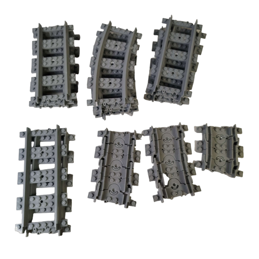 LEGO Eisenbahn Schienen flexibel, gerade & gebogen, 17 Teile