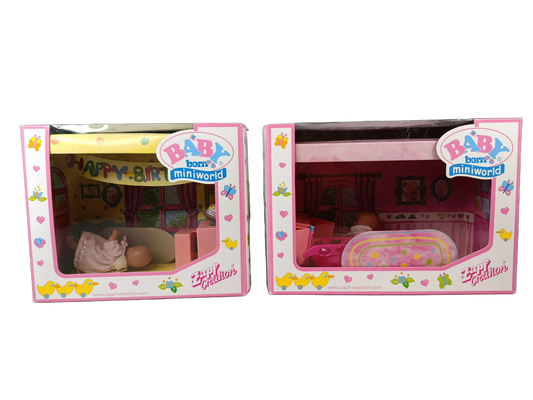 Zapf Creation Bundle BABY born Miniworld Set von 2 Puppen & Zubehör