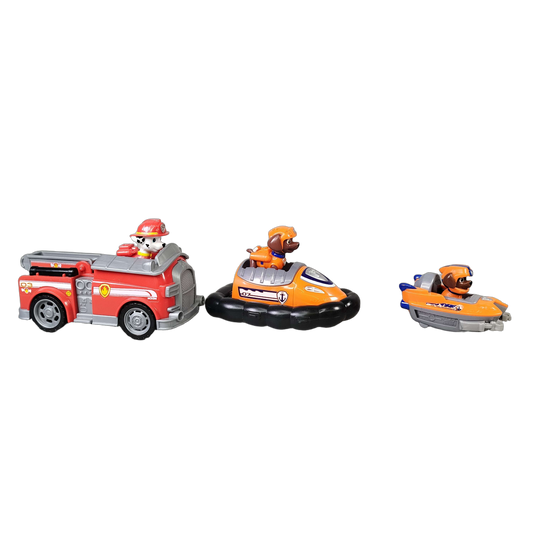 Spin Master Bundle Paw Patrol Set von 3 Feuerwehr, Hovercraft & Boot