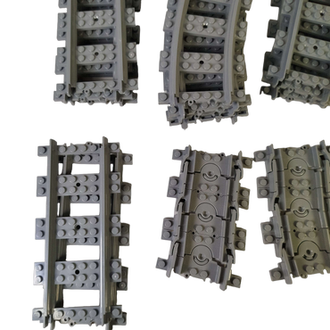 LEGO Eisenbahn Schienen flexibel, gerade & gebogen, 17 Teile