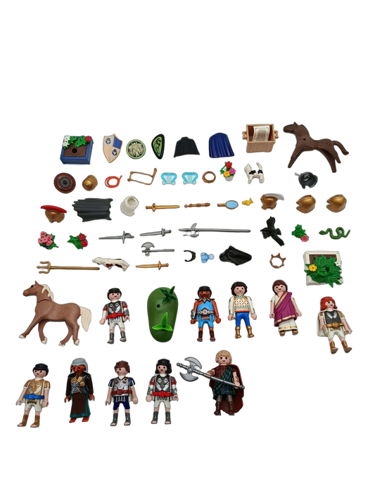 Playmobil Bundle Ritter Set von 54 Figuren & Pferde mit Zubehör