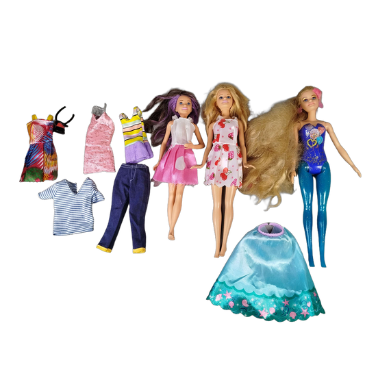 Mattel Bundle Modepuppen Glitzerbeine & Erdbeer-Kleid Set von 3