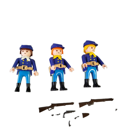 Playmobil Bundle Union Soldaten Set von 3 Figuren mit Waffen-Zubehör