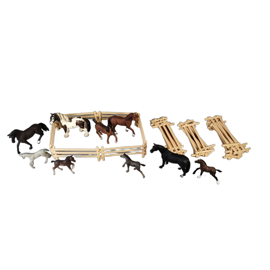 Schleich Tiere Bundle 14 Teile Pferde Figuren & Zaunelemente