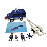 Playmobil Bundle THW 4087 Bootstransport mit Anhänger & 3 Figuren